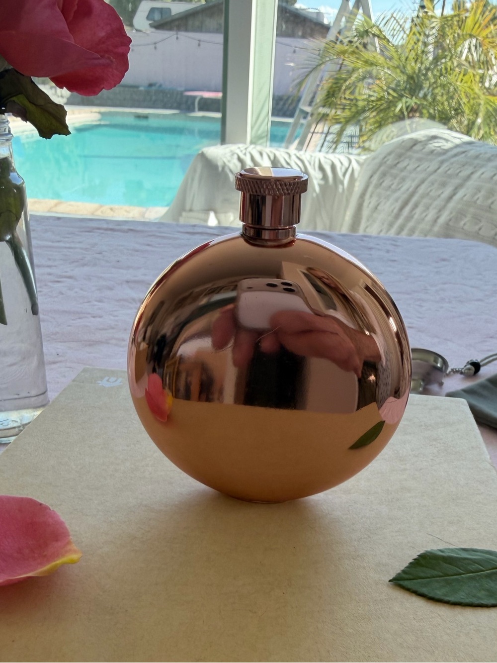 Christmas perfect gift beautiful brandy flask, comes with pouch and funnel